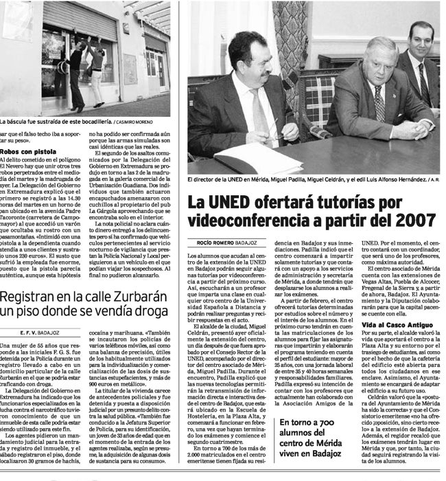 Ejemplar del 30 de noviembre de 2006 en el que Celdrán valora le trasiego de alumnos en la Plaza Alta para la regeneración del Casco Antiguo.