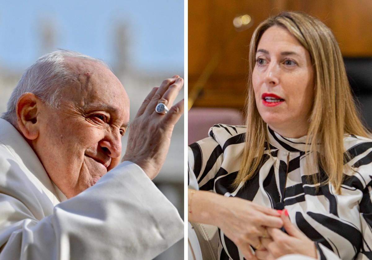 El Papa Francisco y la presidenta de la Junta, María Guardiola.