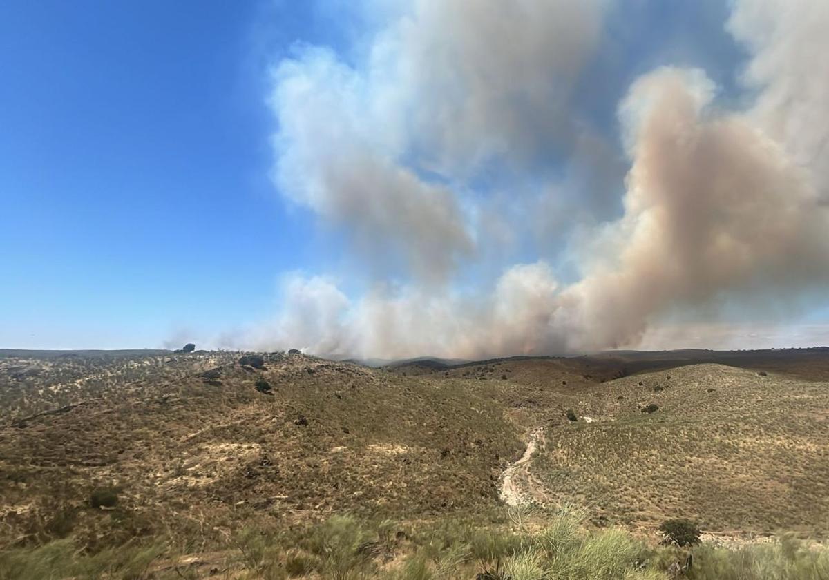 Así se ve el fuego declarado en Talaván