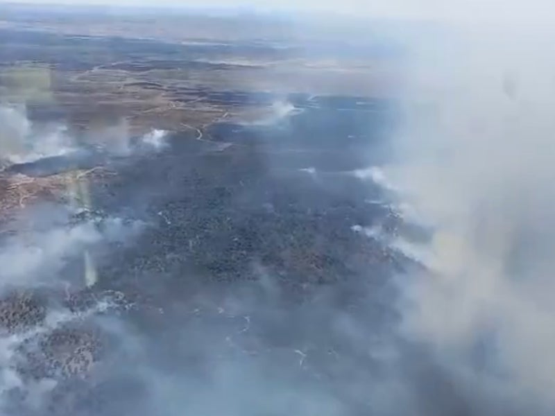 Así se ve el fuego declarado en Talaván