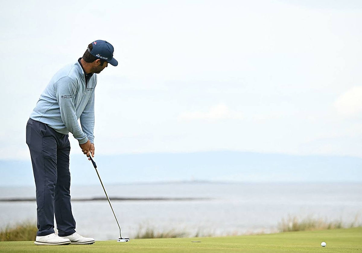 Jorge Campillo durante su recorrido en el British Open.