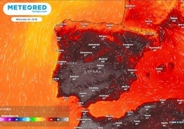 Mapa de alertas por altas temperaturas.