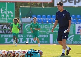 José González 'Gus' durante el entrenamiento de este lunes.