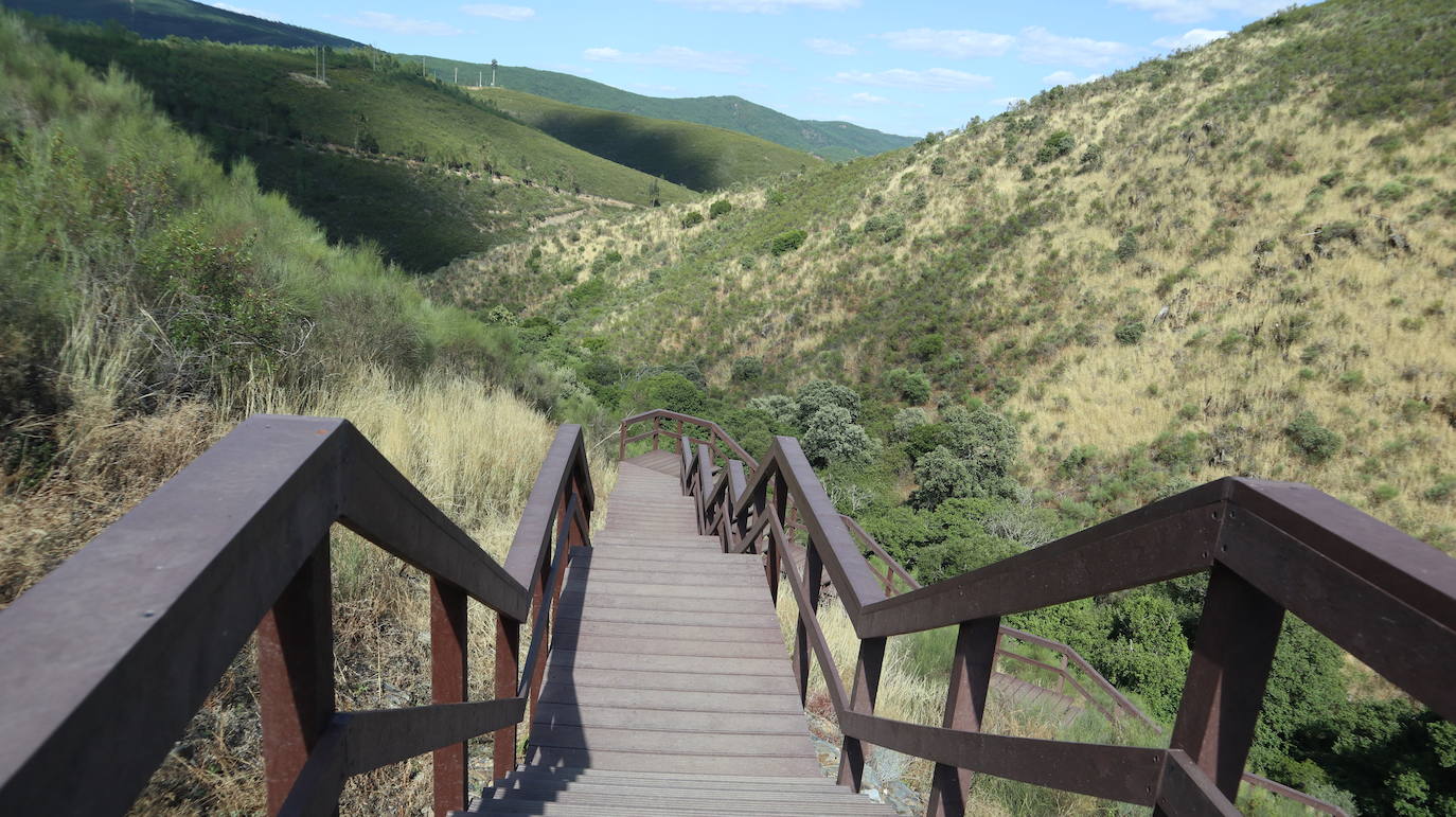 Escaleras del entrono de la cascada