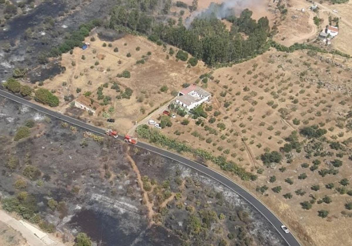 Imágenes de los incendios registrados este miércoles en Extremadura