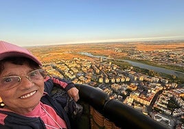 Admirando las vistas de Badajoz desde el aire.