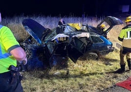 Estado del coche implicado en el accidente de Torremejía