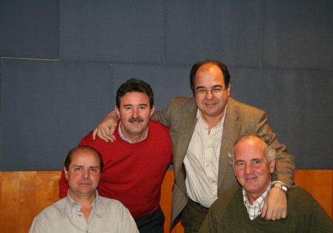 En el Senado con motivo de la declaración de parque nacional, en el año 2007. De izquierda a derecha, Ángel Rodríguez, Casto Iglesias, Pedro Muñoz y Jesús Garzón.