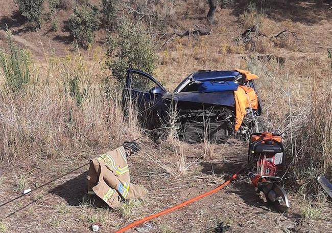 Estado en el que ha quedado el coche implicado en el accidente.