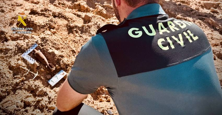 Imagen de la granada mortero en Azuaga.