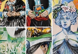 Detalles del cartel del Día de Extremadura del pintor José Tomás Pérez Indiano.