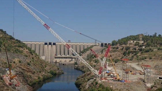 Obras del nuevo Puente de Alcántara