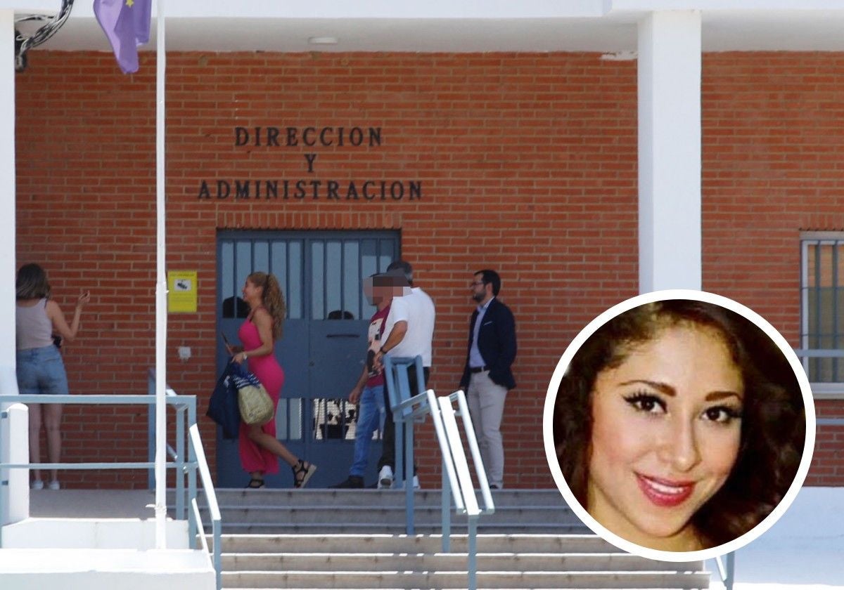 Imagen de la salida de Lara Priscila Guevara de la cárcel de cárcel junto a una foto de archivo de su rostro.