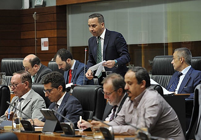 Los diputados de Vox, en el pleno de este jueves en la Asamblea.