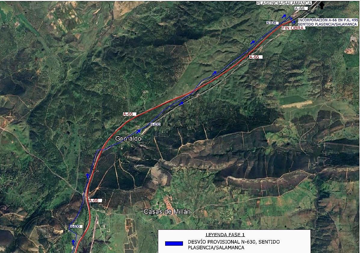 Trazado alternativo de la fase 1 de las obras.