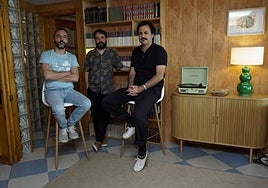 Los artistas Miguel Ángel Carmona, Borja González y Jesús Lacorte.