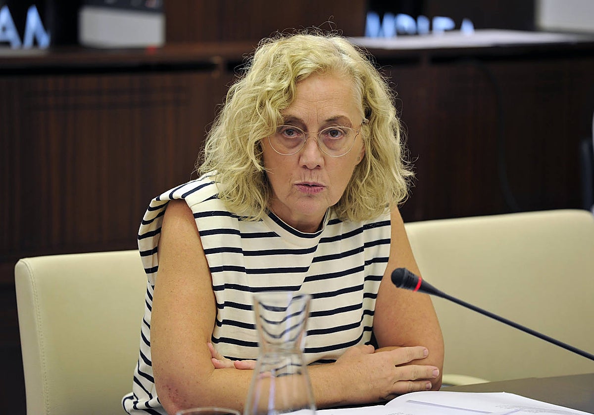 Teresa Angulo, secretaria general de Servicios Sociales, esta mañana en la Asamblea.