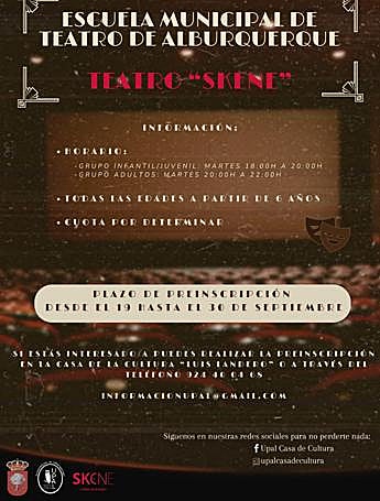 Cartel de inscripciones a la Escuela de Teatro