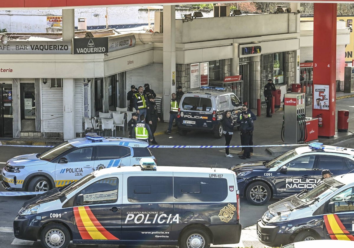 La policía en el bar Vaquerizo en febrero.