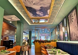 Comedor del restaurante Malasuegra en Almendralejo.