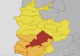 Mapa de avisos de la Agencia Estatal de Meteorología para el sábado.