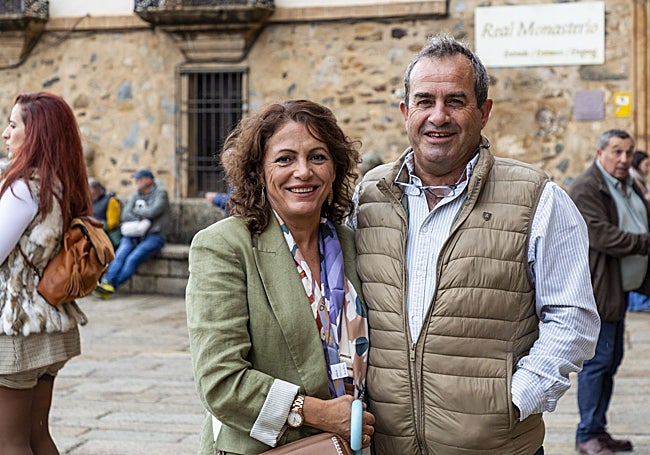 Juan Barragán y María José Gallego, que este sábado viajaron a Guadalupe desde Fuente del Arco.