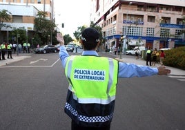 Policía Local en Badajoz.