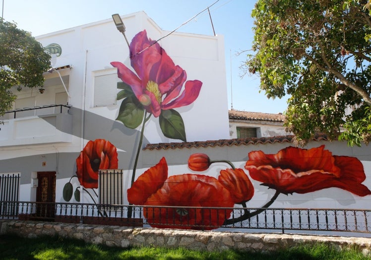 La flora de la Reserva de la Bioesfera del Tajo Internacional, presente en el mural.