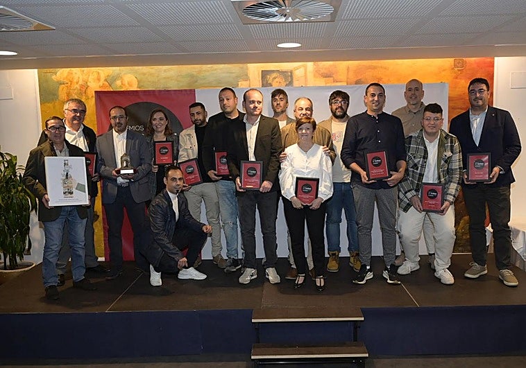 Premiados en la gala de los Premios En Salsa celebrada en Badajoz.