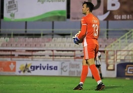 Sergio Tienza durante un amistoso de este verano en Don Benito.