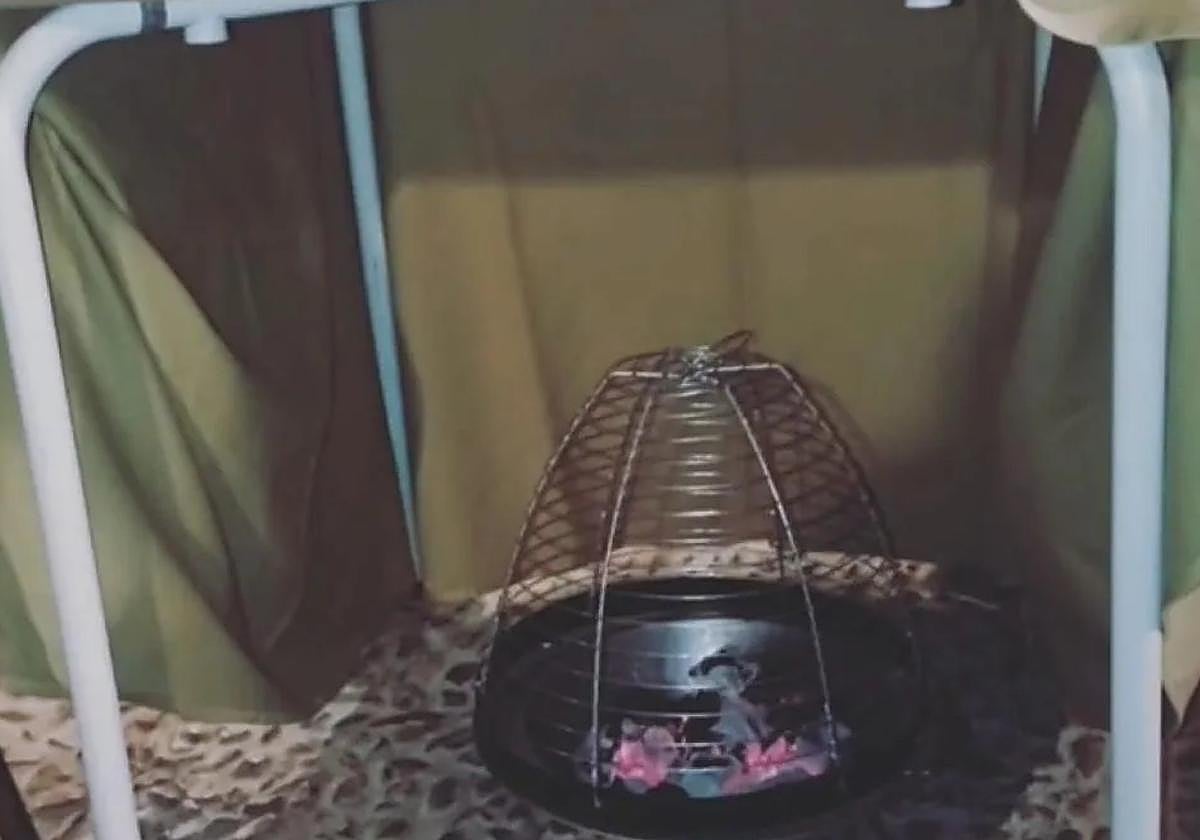 Imagen de archivo de un brasero de picón.