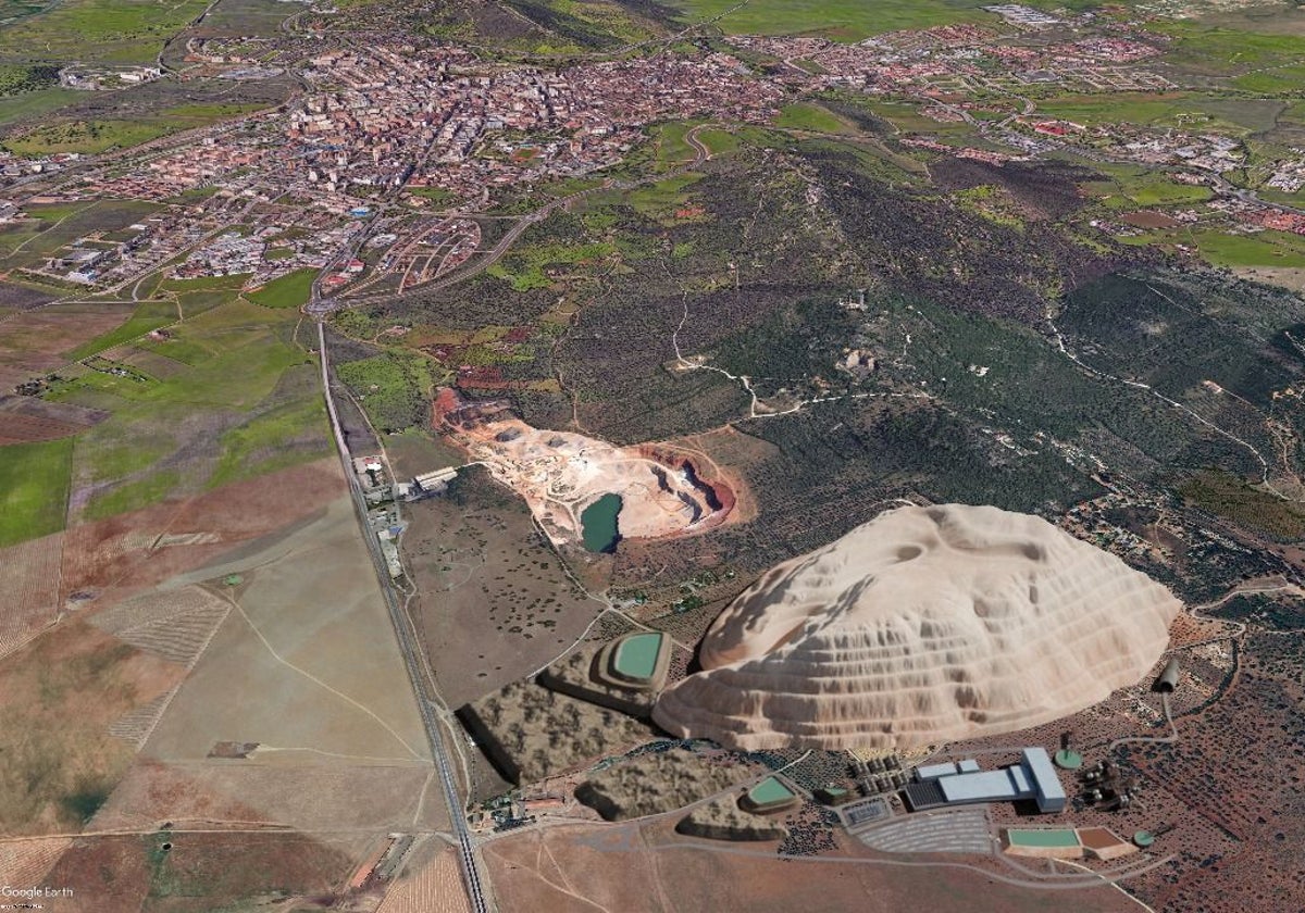 Recreación del vertedero (abajo) realizada por Salvemos la Montaña.