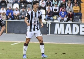 Jesús Sánchez en el duelo ante el Extremadura del pasado domingo.