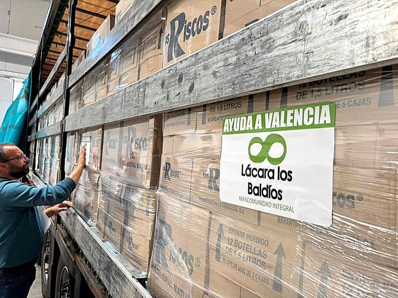 El camión minutos antes de partir a Valencia