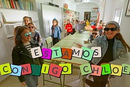 Alumnos extremeños en la grabación del videoclip promocional.