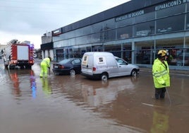 Inundación en el polígono industrial de Plasencia, en septiembre del año pasado.