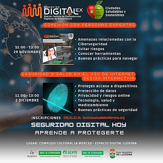 El Espacio Digital Llerena acoge el evento 'Seguridad Digital Hoy: Cómo Aprender a Protegerte'
