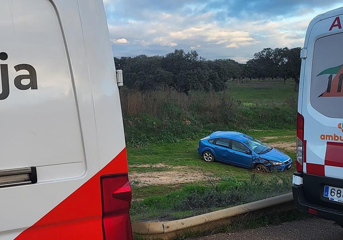 Herido el conductor de un coche tras salirse de la vía en la N-432 a la salida de Badajoz