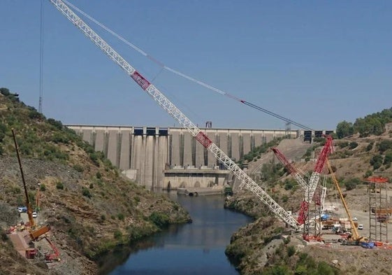 Obras del nuevo Puente de Alcántara.