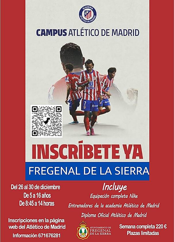 Inscripciones para participar en el Campus de la Academia Atlético de Madrid