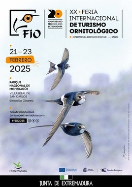 Cartel anunciador de la Feria Internacional de Turismo Ornitológico (FIO) 2025.