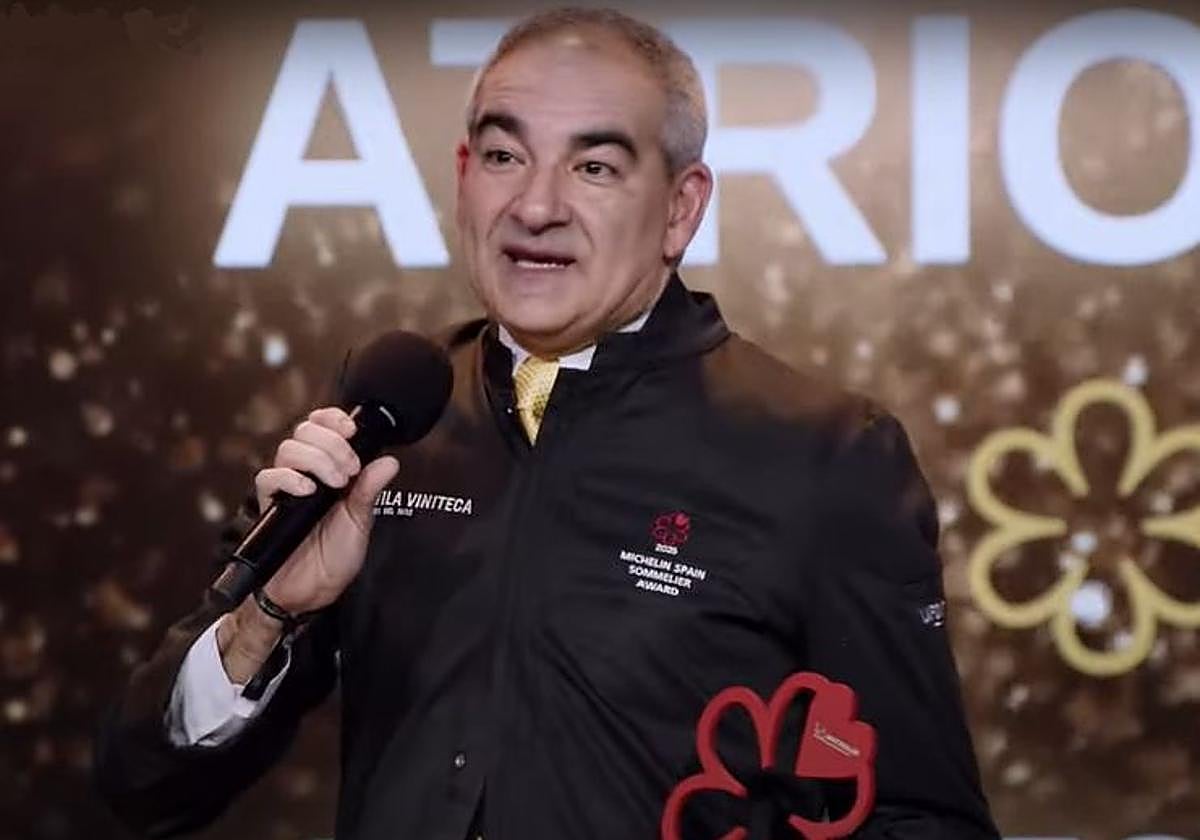 José Luis Paniagua, sumiller de Atrio, premiado en la gala Michelin