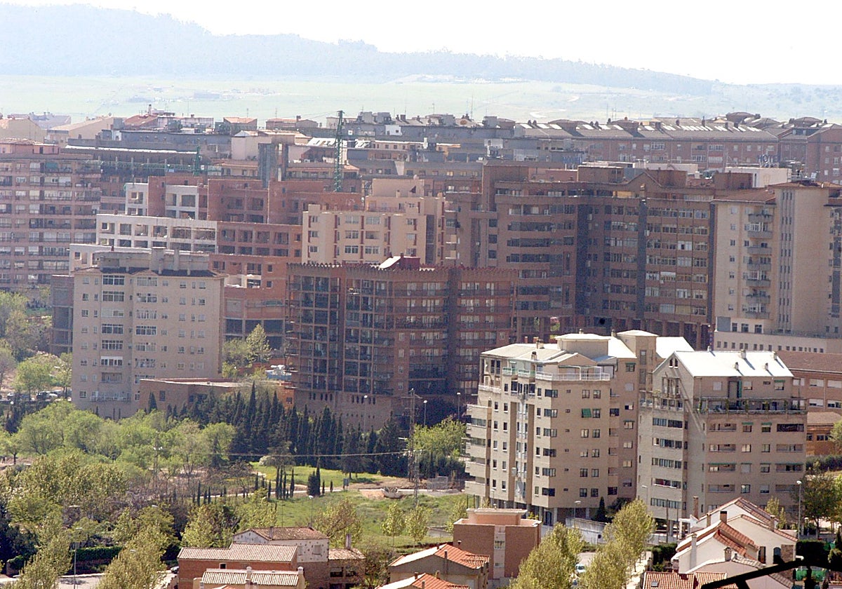 Panorámica de edificios de viviendas de Cáceres.