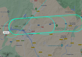 El vuelo IB2330 ha realizado varias vueltas en Mérida esperando para poder aterrizar en Badajoz