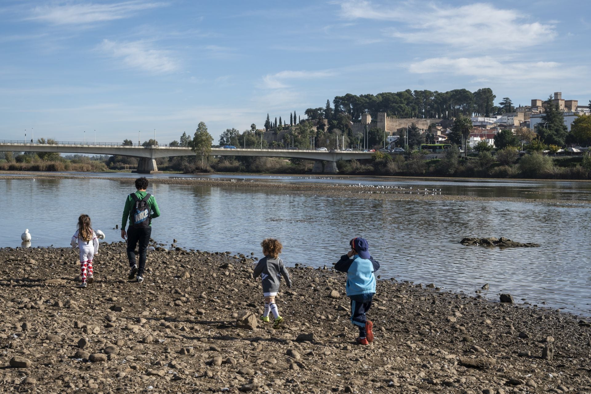 Así se ve el Guadiana con la bajada del nivel del agua