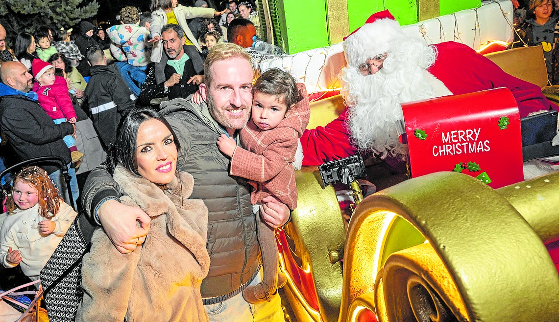 Papa Noel ayer en su llegada a Badajoz