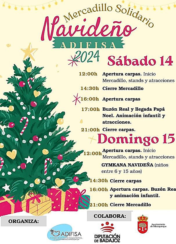 Cartel anunciador del mercadillo de Adifisa