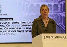 María Guardiola, esta mañana, en Presidencia de la Junta.