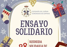 La Cofradía del Señor Coronado de Espinas organiza un ensayo solidario