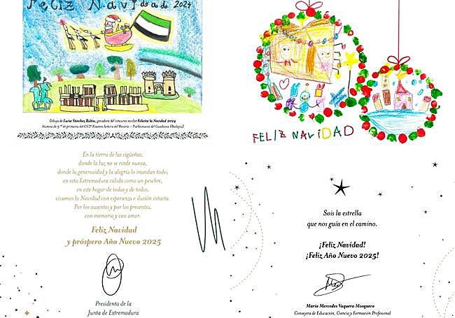 Felicitaciones navideñas de la presidenta de la Junta y la consejera de Educación.